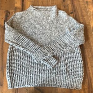 Gray sweater with high neck